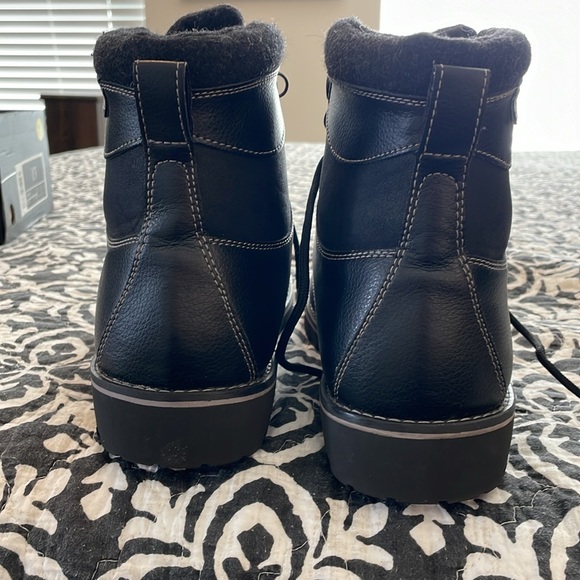 Men’s Size 13 Woolrich Black Mid-calf Leather Boots w/White Topstitching - Picture 5 of 12